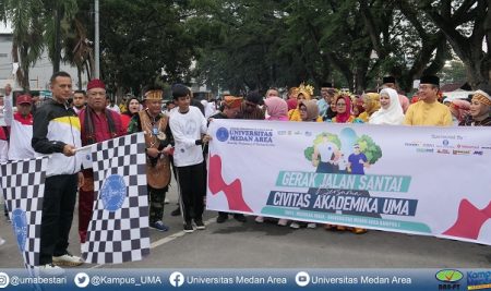 Gerak Jalan Santai Menyambut HUT RI Ke-78 Bersama Universitas Medan Area